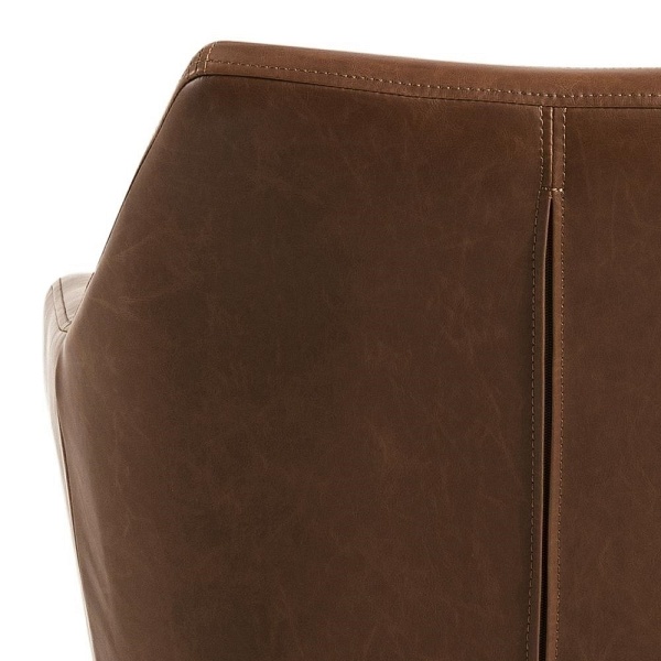 Fotel biurowy na kółkach Nora Vintage br ązowa PU - ACTONA